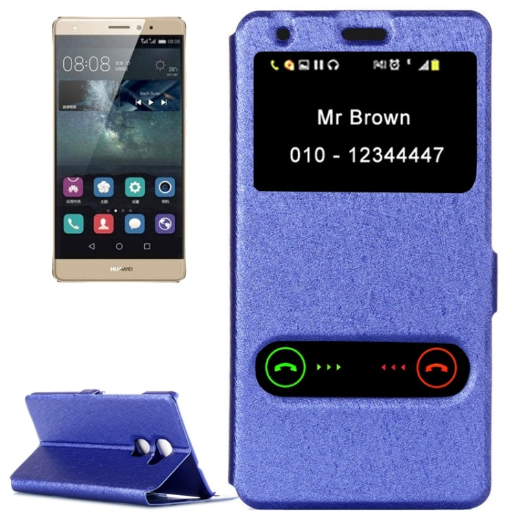 Silk Texture Horizontal Flip Leather Case with Caller ID Display & Holder for Huawei Mate S
