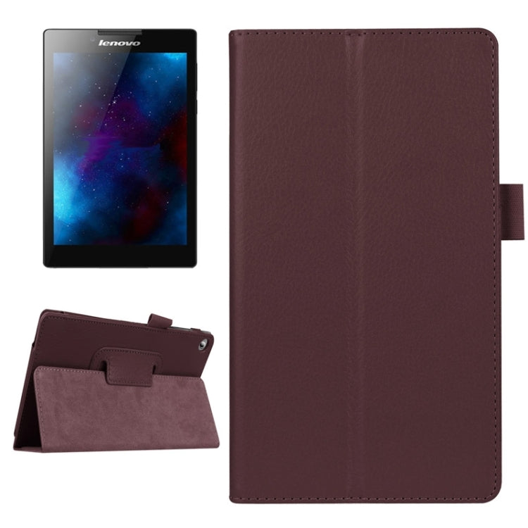 Litchi Texture Horizontal Flip Solid Color Leather Case with Two-Folding Holder for Lenovo Tab 2 A7-20F