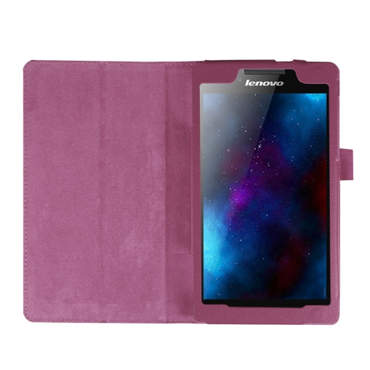 Litchi Texture Horizontal Flip Solid Color Leather Case with Two-Folding Holder for Lenovo Tab 2 A7-20F