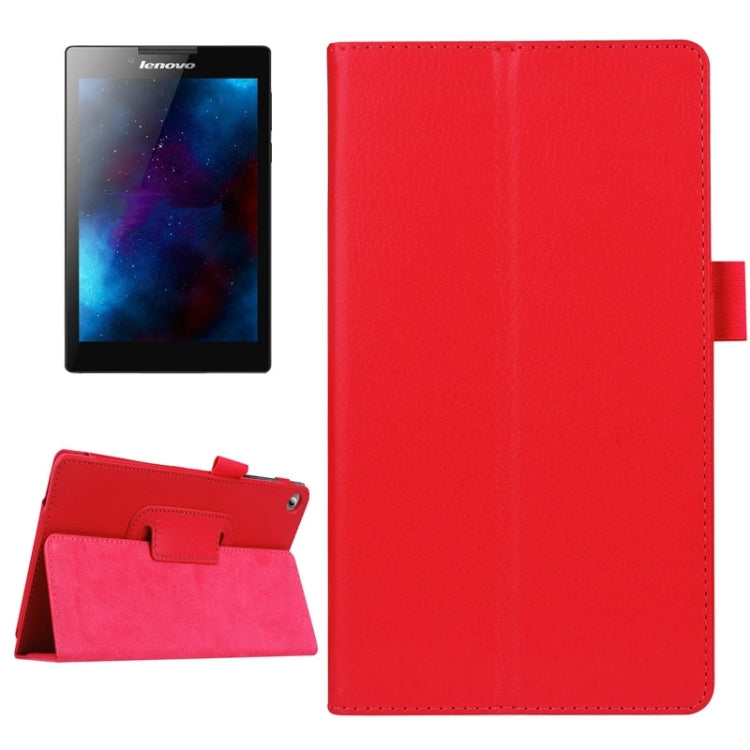 Litchi Texture Horizontal Flip Solid Color Leather Case with Two-Folding Holder for Lenovo Tab 2 A7-20F