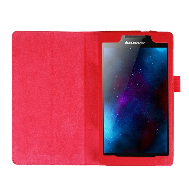 Litchi Texture Horizontal Flip Solid Color Leather Case with Two-Folding Holder for Lenovo Tab 2 A7-20F