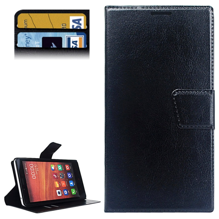 Crazy Horse Texture Magnetic Button Horizontal Flip Leather Case with Card Slots & Holder for Xiaomi Redmi Note