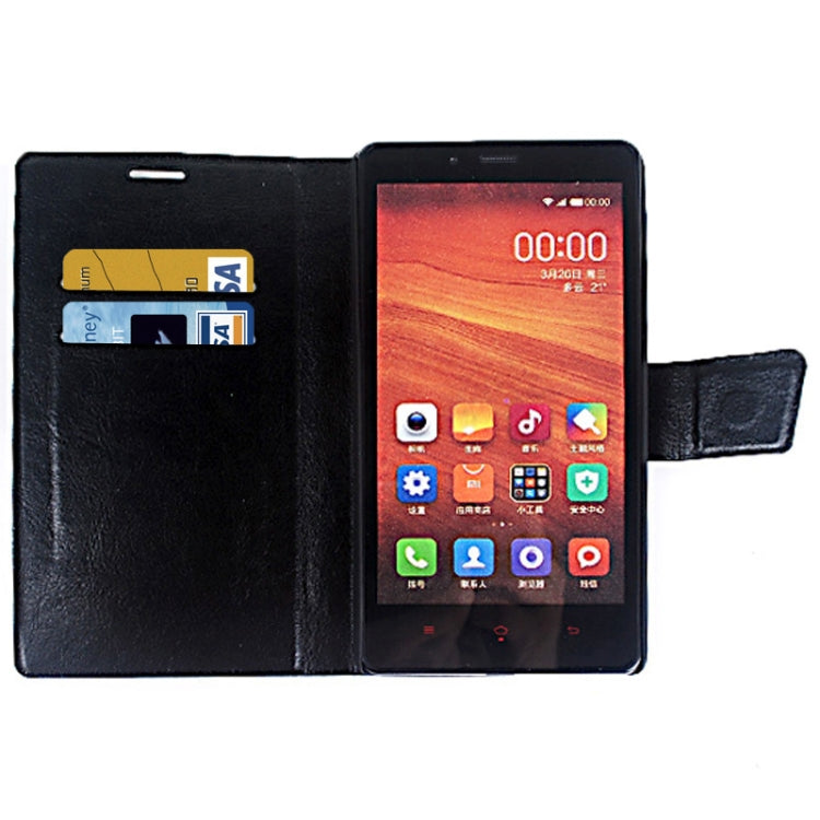 Crazy Horse Texture Magnetic Button Horizontal Flip Leather Case with Card Slots & Holder for Xiaomi Redmi Note