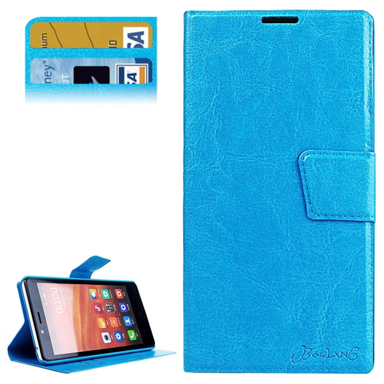 Crazy Horse Texture Magnetic Button Horizontal Flip Leather Case with Card Slots & Holder for Xiaomi Redmi Note