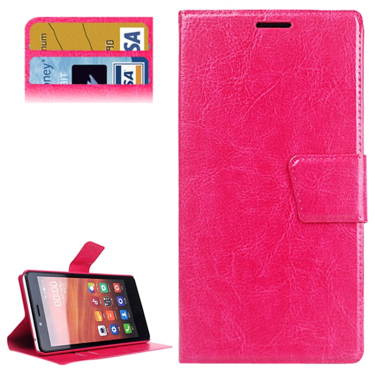Crazy Horse Texture Magnetic Button Horizontal Flip Leather Case with Card Slots & Holder for Xiaomi Redmi Note