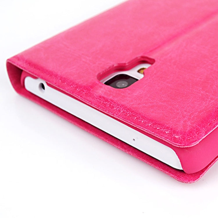 Crazy Horse Texture Magnetic Button Horizontal Flip Leather Case with Card Slots & Holder for Xiaomi Redmi Note