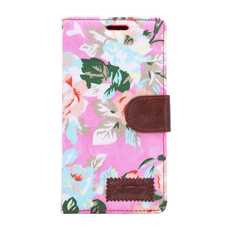 Flower Pattern Cloth Texture Horizontal Flip Magnetic Buckle Leather Case with Card Slots & Holder for Sony Xperia Z3+