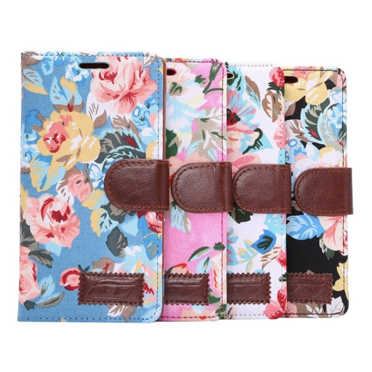 Flower Pattern Cloth Texture Horizontal Flip Magnetic Buckle Leather Case with Card Slots & Holder for Sony Xperia Z3+
