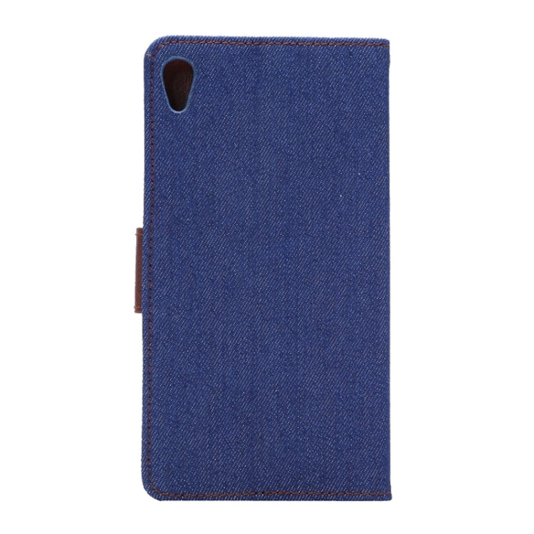 Denim Texture Horizontal Flip Magnetic Buckle Leather Case with Card Slots & Holder for Sony Xperia Z3+
