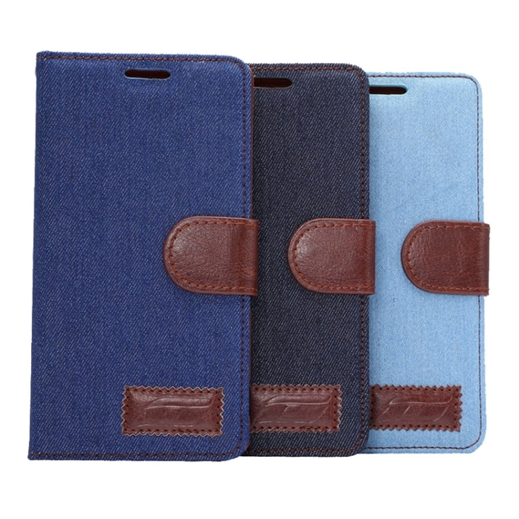 Denim Texture Horizontal Flip Magnetic Buckle Leather Case with Card Slots & Holder for Sony Xperia Z3+