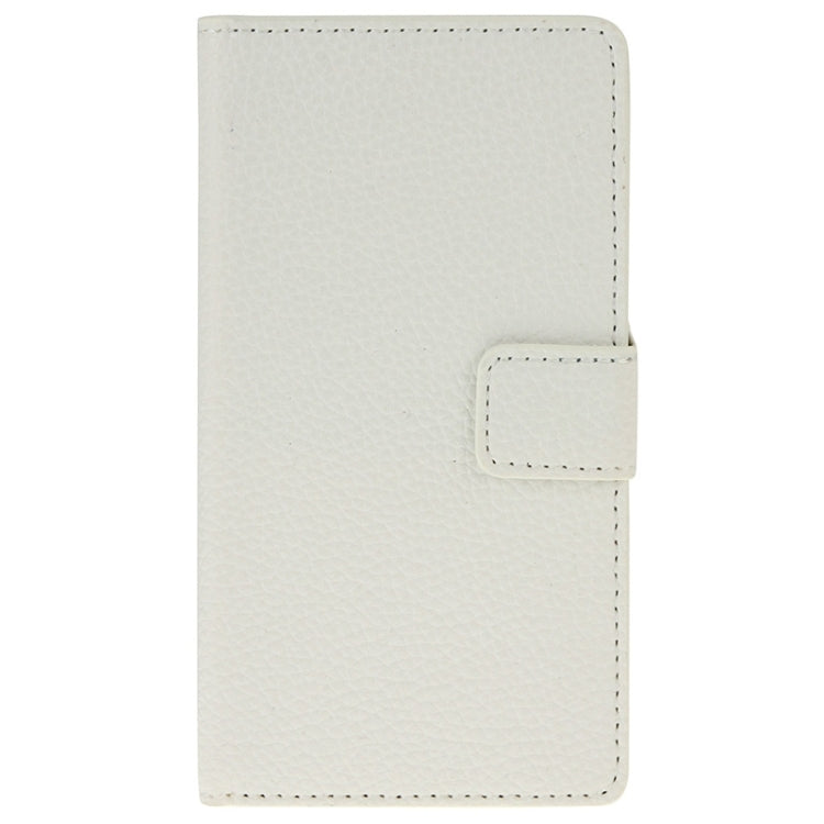 Litchi Texture Leather Case with Holder & Card Slots & Wallet for Sony Xperia M2(White)