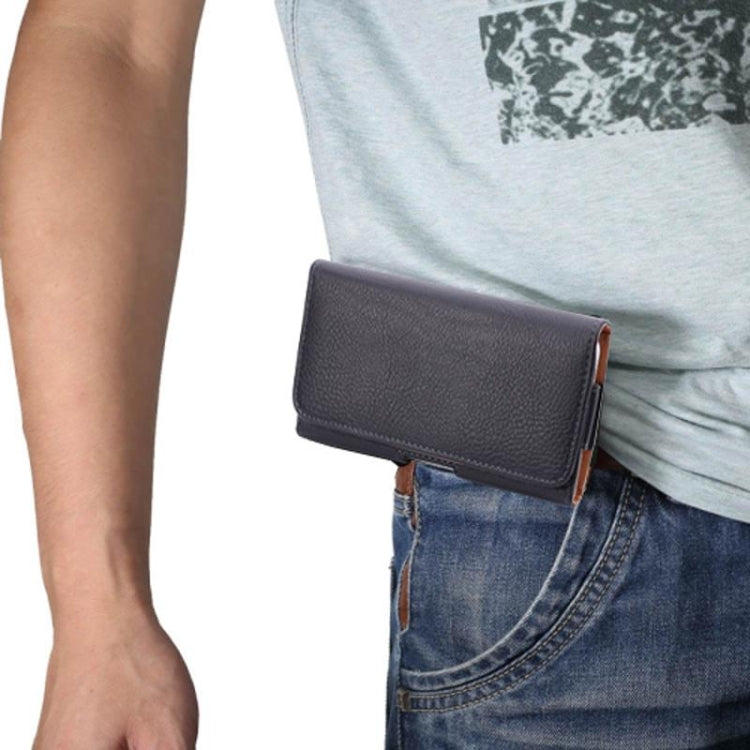 5.5 inch Horizontal Style Litchi Texture Waist Bag with Back Splint for Huawei Honor 7i / Honor 6 Plus / P8 / N3 / N2 / N1 & Sony Xperia Z5 / Z4 / Z2 / Z1(Black)