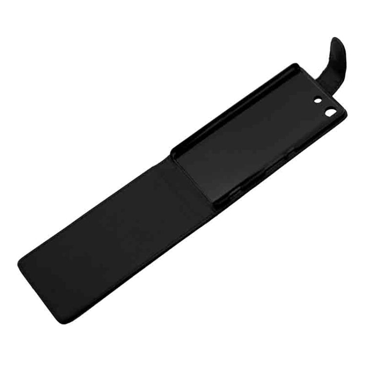 Vertical Flip Magnetic Buckle PU Leather Case for Sony Xperia M5(Black)
