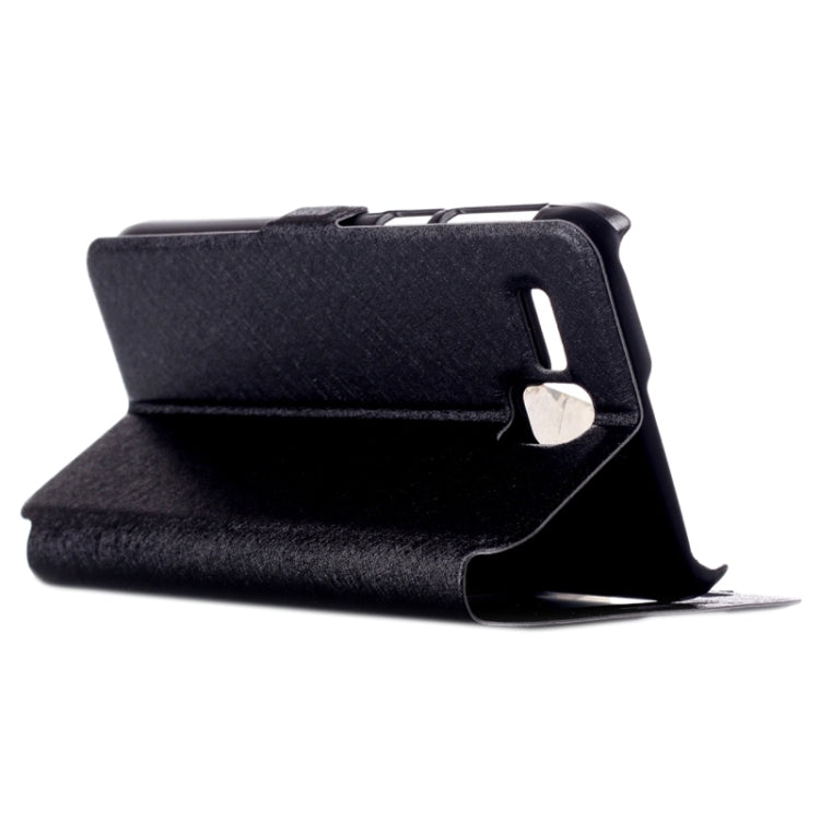 Silk Texture Horizontal Flip Leather Case with Caller ID Display & Holder for Lenovo Golden Warrior A8 / A806