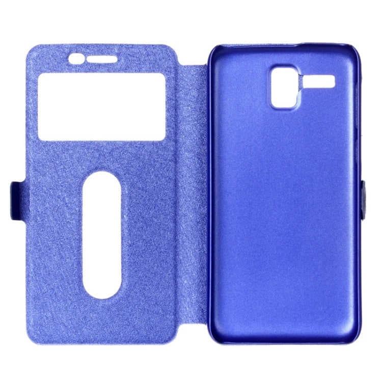 Silk Texture Horizontal Flip Leather Case with Caller ID Display & Holder for Lenovo Golden Warrior A8 / A806