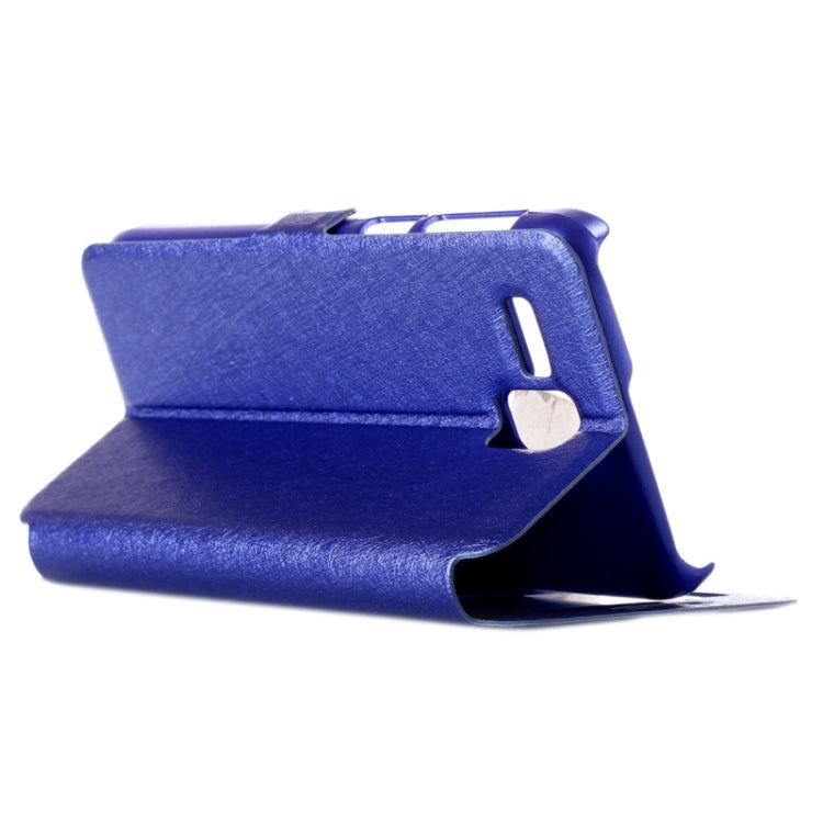 Silk Texture Horizontal Flip Leather Case with Caller ID Display & Holder for Lenovo Golden Warrior A8 / A806