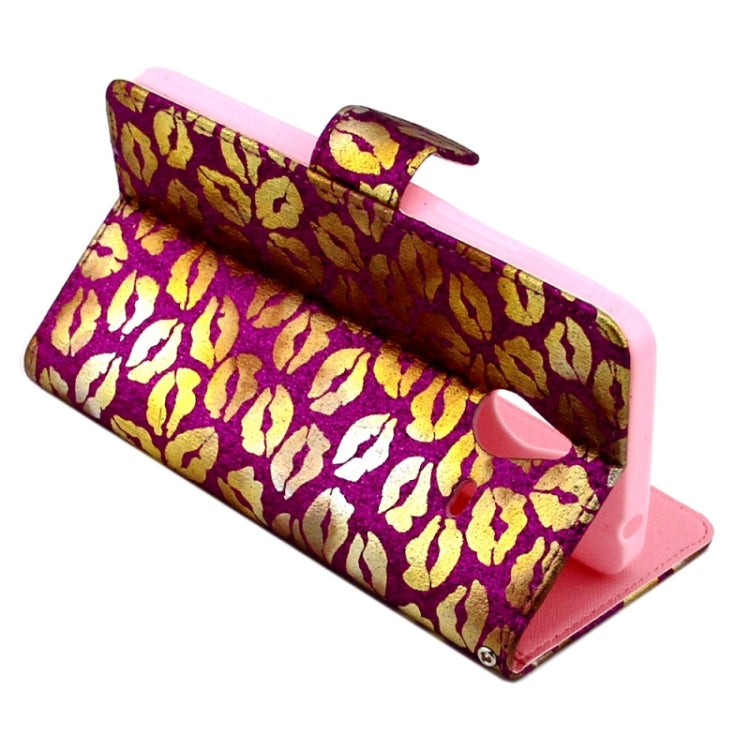 Goden Lips Pattern Leather Case with Holder & Card Slots & Wallet for Microsoft Lumia 640 XL
