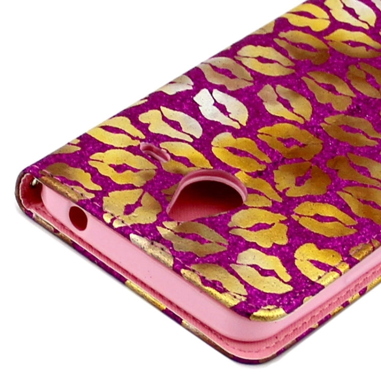 Goden Lips Pattern Leather Case with Holder & Card Slots & Wallet for Microsoft Lumia 640 XL