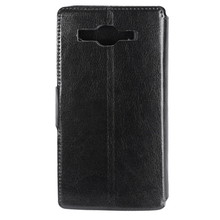 For Huawei Ascend Y520 Crazy Horse Texture Horizontal Flip Leather Case with Holder & Card Slots(Black)
