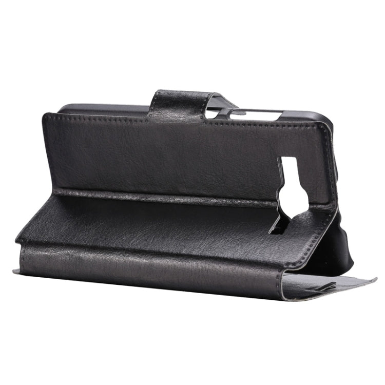 For Huawei Ascend Y520 Crazy Horse Texture Horizontal Flip Leather Case with Holder & Card Slots(Black)