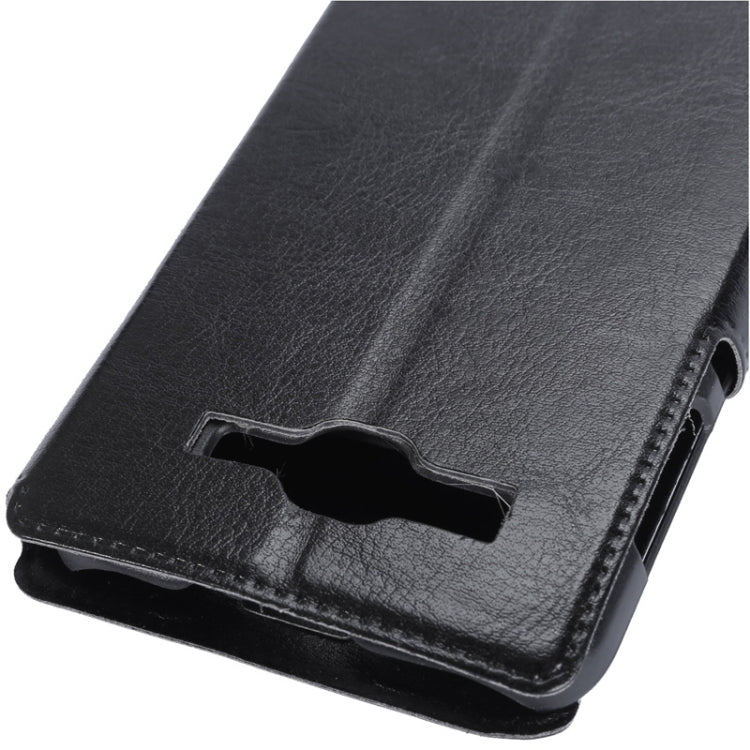 For Huawei Ascend Y520 Crazy Horse Texture Horizontal Flip Leather Case with Holder & Card Slots(Black)