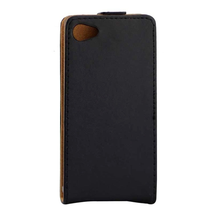 Khaki Lining Vertical Flip Magnetic Buckle PU Leather Case for Sony Xperia Z5 Compact / Z5 mini / E5803 / E5823(Black)