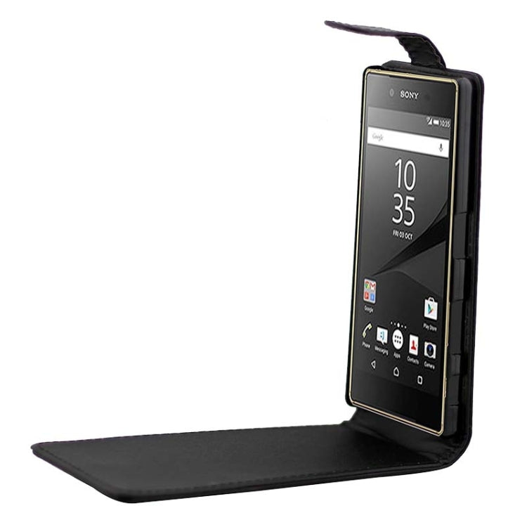 Vertical Flip Magnetic Buckle PU Leather Case for Sony Xperia Z5 / E6603 / E6653 / E6633 / E6683(Black)