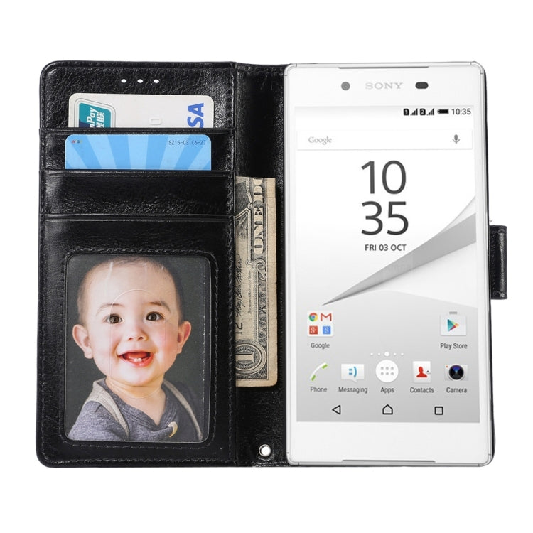 Crazy Horse Texture Horizontal Flip Leather Case with Holder & Card Slots & Wallet & Photo Frame for Sony Xperia Z5