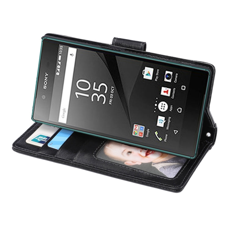 Crazy Horse Texture Horizontal Flip Leather Case with Holder & Card Slots & Wallet & Photo Frame for Sony Xperia Z5