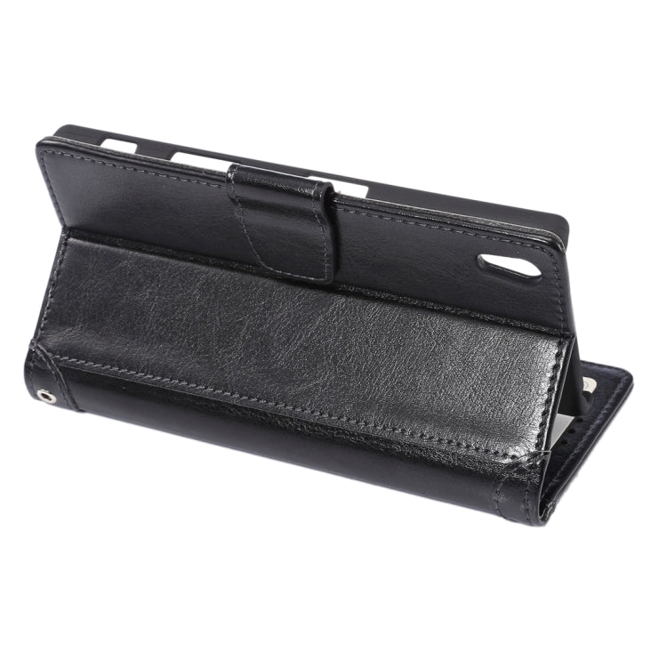 Crazy Horse Texture Horizontal Flip Leather Case with Holder & Card Slots & Wallet & Photo Frame for Sony Xperia Z5
