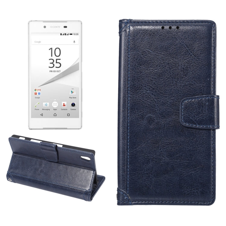 Crazy Horse Texture Horizontal Flip Leather Case with Holder & Card Slots & Wallet & Photo Frame for Sony Xperia Z5