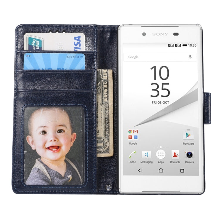 Crazy Horse Texture Horizontal Flip Leather Case with Holder & Card Slots & Wallet & Photo Frame for Sony Xperia Z5