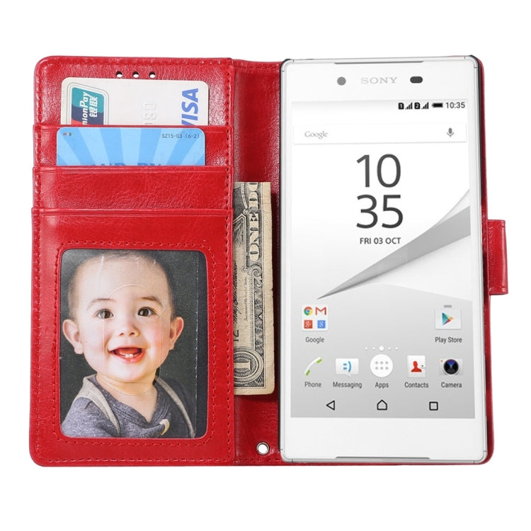 Crazy Horse Texture Horizontal Flip Leather Case with Holder & Card Slots & Wallet & Photo Frame for Sony Xperia Z5