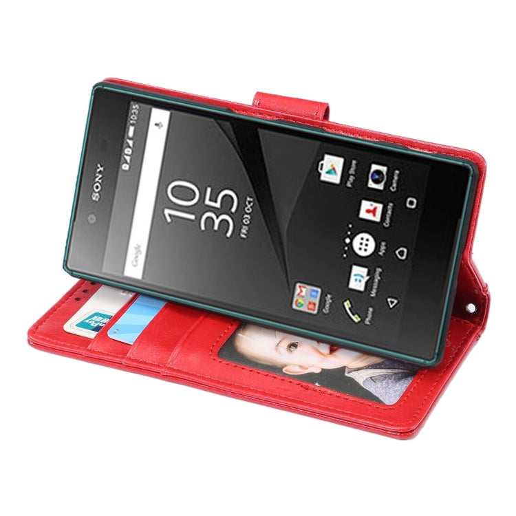 Crazy Horse Texture Horizontal Flip Leather Case with Holder & Card Slots & Wallet & Photo Frame for Sony Xperia Z5