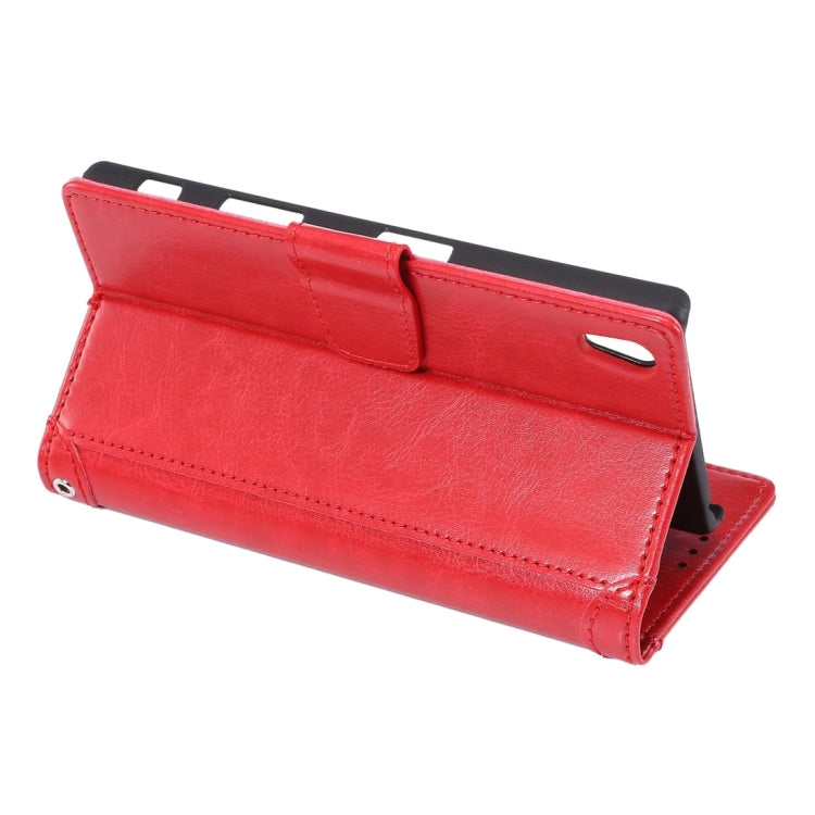 Crazy Horse Texture Horizontal Flip Leather Case with Holder & Card Slots & Wallet & Photo Frame for Sony Xperia Z5