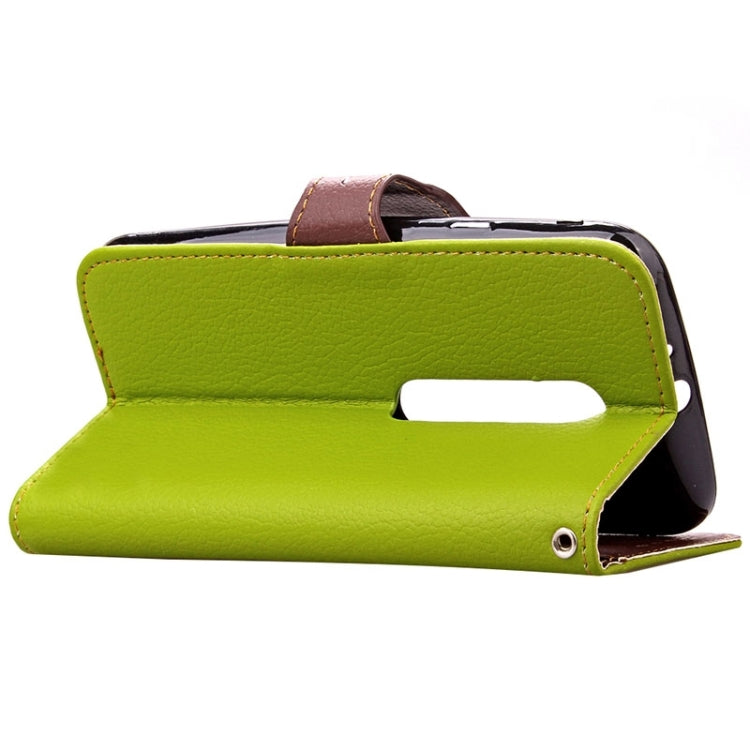 Litchi Texture Leaf Buckle Horizontal Flip Leather Case with Card Slots & Holder & Wallet & Lanyard for Motorola Moto G(3rd Gen.)