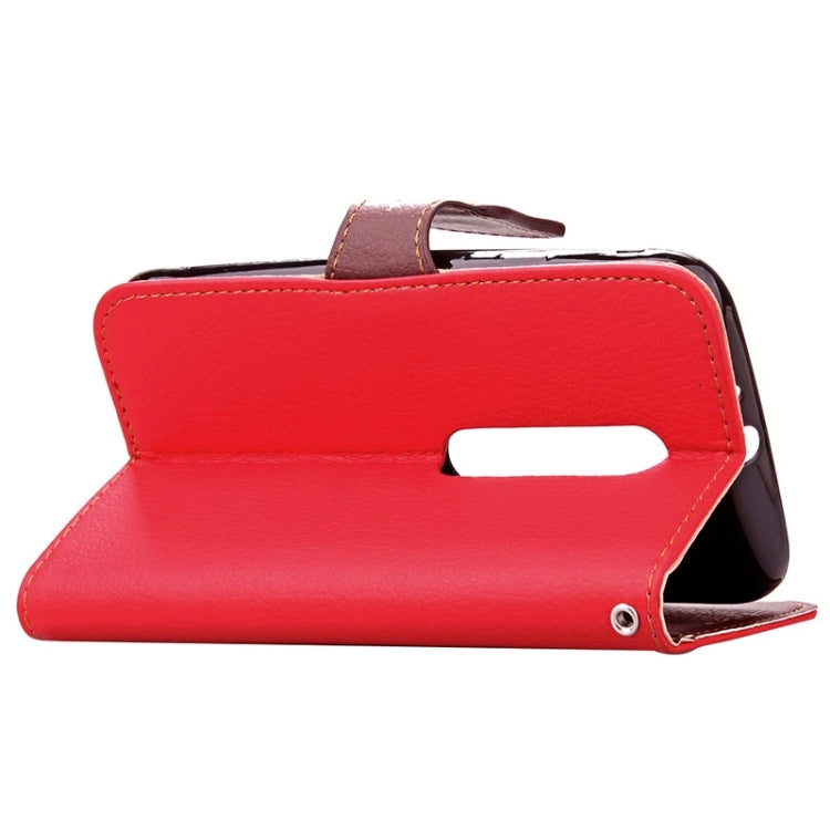 Litchi Texture Leaf Buckle Horizontal Flip Leather Case with Card Slots & Holder & Wallet & Lanyard for Motorola Moto G(3rd Gen.)