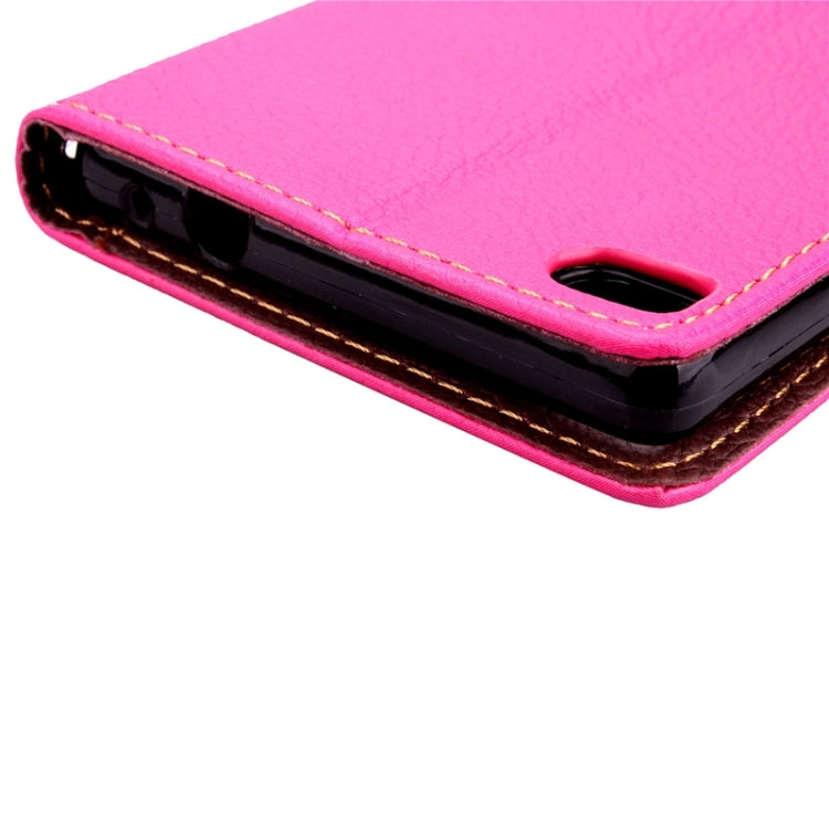 Leaf Magnetic Snap Litchi Texture Horizontal Flip Leather Case with Card Slots & Holder & Wallet & Lanyard for Huawei P8 Lite