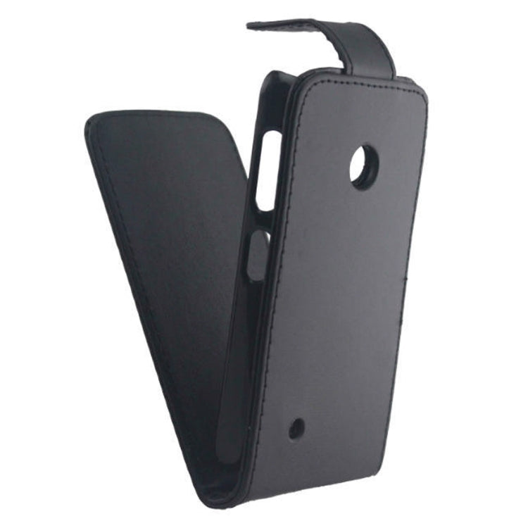 Vertical Flip Leather Case for Nokia Lumia 530(Black)