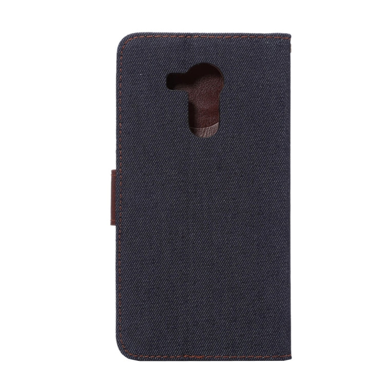 For Huawei Ascend Mate 8 Denim Texture Magnetic Snap Flip Leather Case with Card Slots & Holder