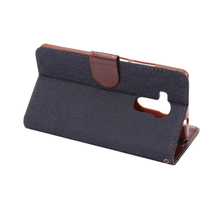 For Huawei Ascend Mate 8 Denim Texture Magnetic Snap Flip Leather Case with Card Slots & Holder