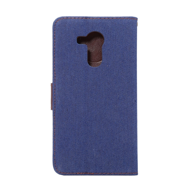 For Huawei Ascend Mate 8 Denim Texture Magnetic Snap Flip Leather Case with Card Slots & Holder