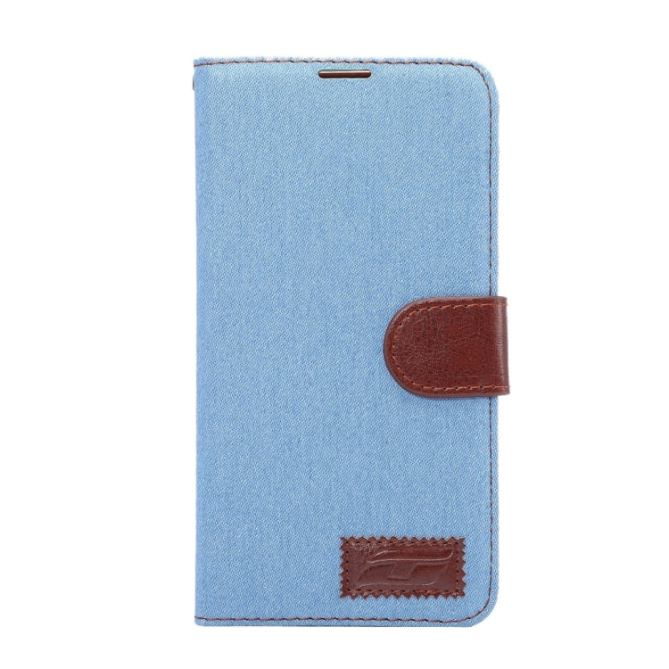 For Huawei Ascend Mate 8 Denim Texture Magnetic Snap Flip Leather Case with Card Slots & Holder