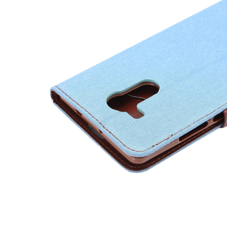 For Huawei Ascend Mate 8 Denim Texture Magnetic Snap Flip Leather Case with Card Slots & Holder