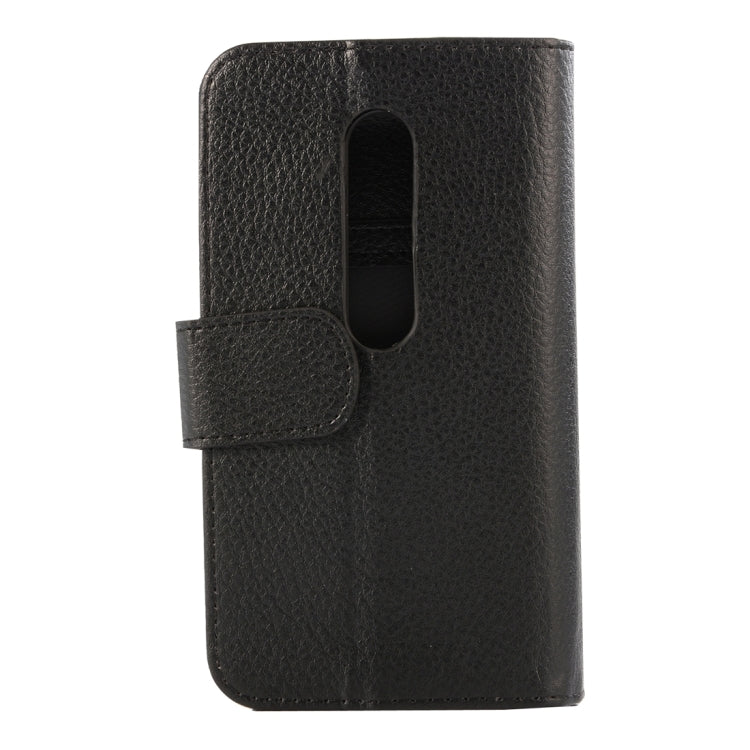 Litch Texture 7 Card Slots Flip Leather Case with Holder for Motorola Moto G(3rd Gen.)(Black)