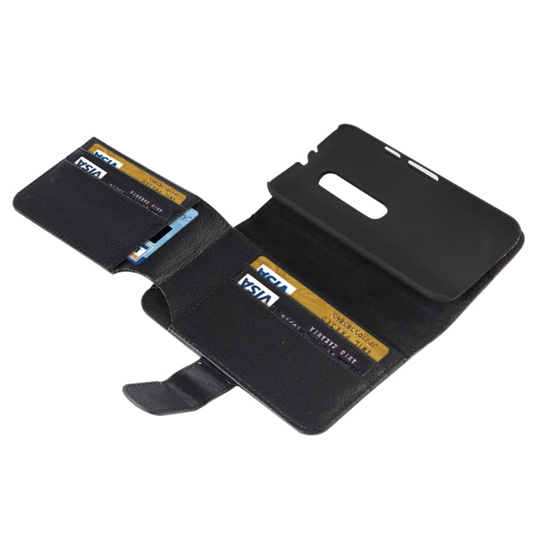 Litch Texture 7 Card Slots Flip Leather Case with Holder for Motorola Moto G(3rd Gen.)(Black)