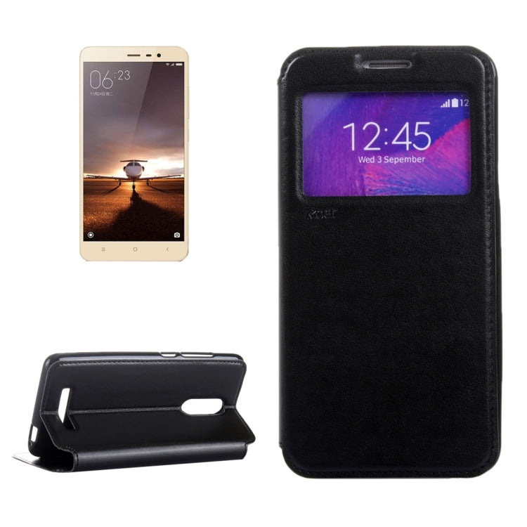 Crazy Horse Texture Horizontal Flip Leather Case with Call Display ID & Holder & Card Slots for Xiaomi Redmi Note 3