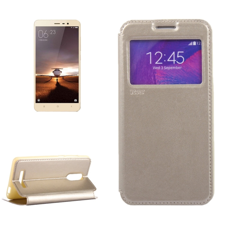 Crazy Horse Texture Horizontal Flip Leather Case with Call Display ID & Holder & Card Slots for Xiaomi Redmi Note 3