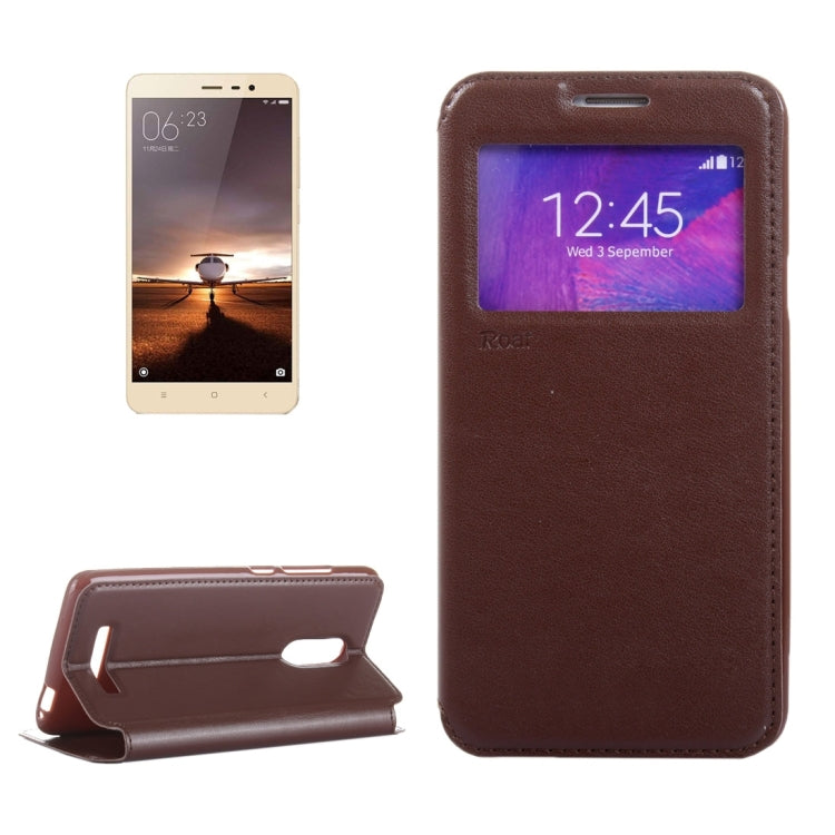 Crazy Horse Texture Horizontal Flip Leather Case with Call Display ID & Holder & Card Slots for Xiaomi Redmi Note 3