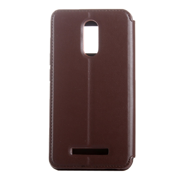 Crazy Horse Texture Horizontal Flip Leather Case with Call Display ID & Holder & Card Slots for Xiaomi Redmi Note 3